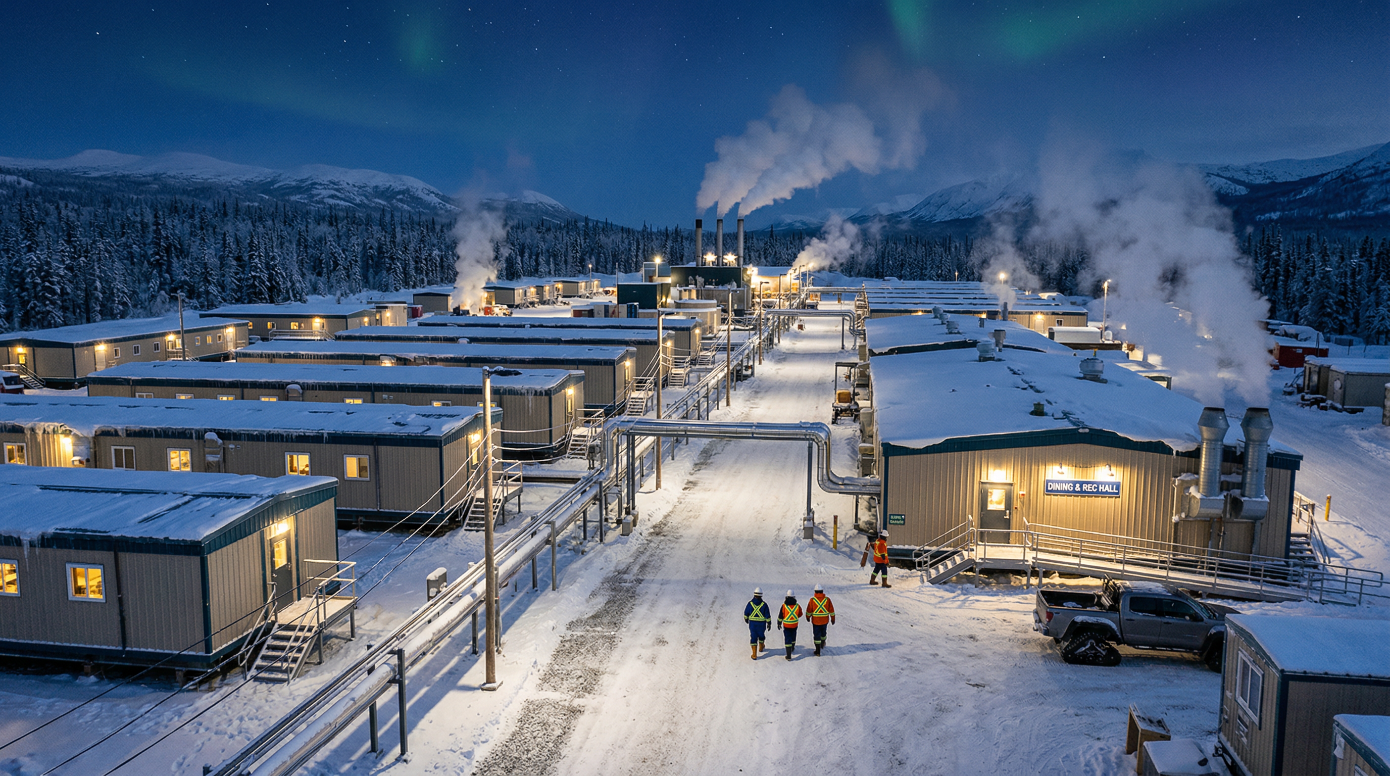 Workforce hub in cold winter conditions